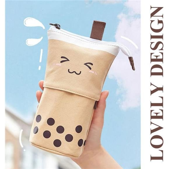 Boba Cute Standing Pencil Case for Kids, Pop Up Pencil Box Makeup Pouch - Picture 4 of 8